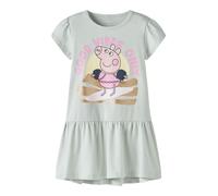 NAME IT Robe 'Peppa Wutz' or / vert clair / rose clair / noir, Taille 116