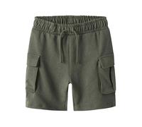 NAME IT Short jogging cargo kaki garçon - coupe droite, taille élastiquée avec cordon 10