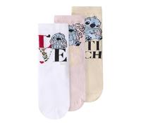 NAME IT Sock Nmfjane Stitch 3P Chaussettes Wdi, Blanc cassé, 22-24 (Lot de 3) Fille