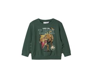NAME IT Sweat 'NMMJaba Jurassic Park' olive / vert foncé / grenadine / blanc, Taille 92