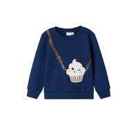 NAME IT Sweat-shirt 'NMFNORA' bleu nuit / marron / rose / blanc, Taille 98