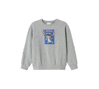NAME IT Sweat-shirt 'Stitch' bleu / gris chiné / mauve / noir, Taille 116