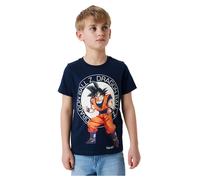 NAME IT T-Shirt 'NKMjes Dragon' bleu marine / anthracite / orange / blanc, Taille 122-128