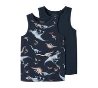 NAME IT T-Shirt 'DINO NOOS' bleu marine / bleu clair / gris / rouge, Taille 122-128