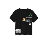 NAME IT T-Shirt 'Jafar Minecraft' vert / orange / noir / blanc, Taille 134-140