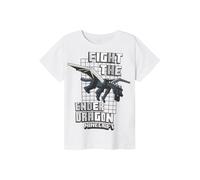 NAME IT T-Shirt 'Minecraft' gris foncé / noir / blanc, Taille 116