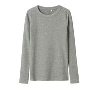 NAME IT NKFNAKAL LS Short Top Noos, T-Shirt À Manches Longues Fille, Grey Melange,