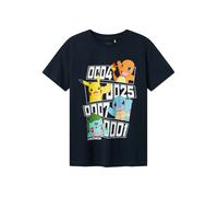 NAME IT T-Shirt 'NKMDazz Pokemon' bleu marine / aqua / orange / blanc, Taille 110