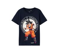 NAME IT T-Shirt 'NKMjes Dragon' bleu marine / anthracite / orange / blanc, Taille 158-164