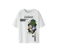 NAME IT T-Shirt 'NKMJUN MINECRAFT' jaune / vert foncé / noir / blanc, Taille 122-128