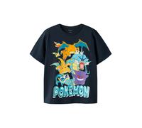 NAME IT T-Shirt 'NKMMajo Pokemon' bleu marine / bleu clair / violet clair / orange, Taille 158-164