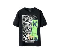 NAME IT T-Shirt 'NKMMase Minecraft' gris clair / vert gazon / noir / blanc, Taille 122-128