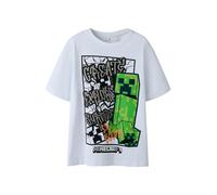 NAME IT T-Shirt 'NKMMase Minecraft' gris / vert / noir / blanc, Taille 158-164