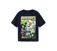 NAME IT T-Shirt 'NKMMus Minecraft' anthracite / sapin / rouge clair / noir, Taille 146-152