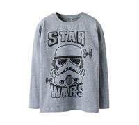 NAME IT T-Shirt 'NKMVOLT STARWARS' gris chiné / noir, Taille 146-152