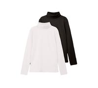Name IT Nknviggo 2P LS T-Shirt à Manches Longues et col roulé O Noos Unisexe Blanc Alyssum/Pack : Noir, 122/128