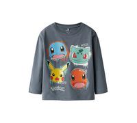 NAME IT T-Shirt 'NMMNor Pokemon' bleu-gris / bleu clair / menthe / orange clair, Taille 104