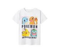 Name IT T-Shirt Pokémon pour garçon, Blanc éclatant., 134-140