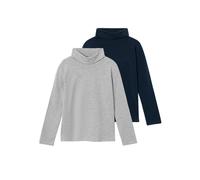 Name It T-shirt manches longues Nknviggo Slim col roulé 2 pièces saphir foncé/gris mélangé 146/152