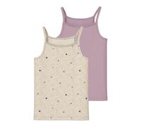 NAME IT Top 2p Hearts Nkfstrap Lot de 2 Hauts avec cœurs Noos, Mélange Peyote, Numeric_116 Fille