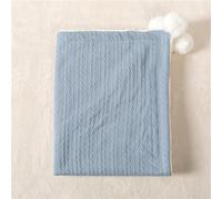 Name Personalised Knitted Baby Blanket Winter Blankets for Babies Muslin Blankets Custom New Born Bedding Quilt Cover (Blue)