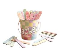 Name Sticks | Educational Learning Tag With Metal Bucket Holder | Classroo