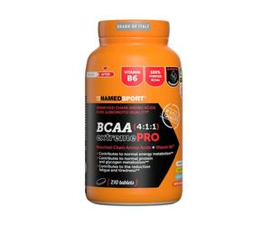 NAMEDSPORT> BCAA 4:1:1 ExtremePro, Supplément à base d’Acides Aminés Ramifiés, Vitamine B6, Réduit la Fatigue, Stimule la Synthèse Protéique, Idéal en Sport Endurance, Brand Of of Italy, 210 Comprimés