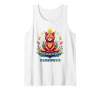 Nameowste Chat Zen Méditation pour Les Amoureux des Chats Mignon Cool Drôle Débardeur