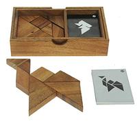 Namesakes® Double Tangram - Jeu Classique en Bois pour Jouer Entre Amis et en Famille - Un Puzzle logique Amusant pour Adultes et Enfants