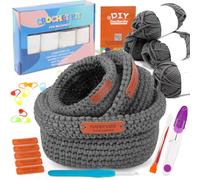 NAMIS kit de crochet pour débutants, fil textile et crochet inclus, DIY pour adultes