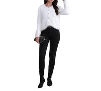 NAMLAY Cardigan à col ras du cou pour femme, cardigan en mohair, cardigan pelucheux à manches longues et boutons courts en tricot, blanc, Taille unique