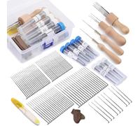 Namner Lot de 104 aiguilles à feutrer pour feutrage à sec, kit de démarrage pour feutrage à sec, feutrage à l'aiguille, feutrage de laine, bricolage