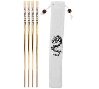 NAMOARLY 1 Ensemble de Baguettes Métalliques Réutilisables avec Motif Dragon Antidérapantes et Résistantes Chaleur avec Pochette pour Cuisine et Repas