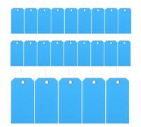 NAMOARLY 100 Pièces Étiquette de Bagage Bleu en Pvc avec Surface Écrivable et Trou Rond, Résistante à L'eau, pour Valises et Étagères la Maison L'aéroport