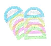 NAMOARLY 12 Pièces Rapporteurs Semi-circulaires 180° en Plastique Transparent Double Graduation Pouce/cm Conception Portable pour Mesures et Dessin en Bureau et Projets Variés