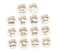 NAMOARLY 14pièces Lot De Cartes Mensuelles Né Décoratives Pour Photos De Cercles Bois Marquants
