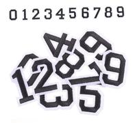 NAMOARLY 2 ensembles Autocollants Numériques Auto Adhésifs Noir avec Cadre Blanc pour Maillots de Football Casques et Vêtements de Sport DIY Personnalisable et Réparations