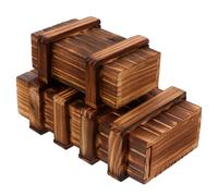 NAMOARLY 2 pièces Boîte Puzzle Bois Casse-tête Intelligence pour Garçon Fille Jeu Éducatif Compact et Portable Coffret Secret pour Cachés Garçon Fille Ans