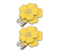 NAMOARLY 2 Pièces Clip de Golf Fleur Sakura Jaune, Marqueur de Balle | Alliage de Zinc Poli, Détachable et Ajusté, pour Parcours et Zones Herbeuses, Style Printanier