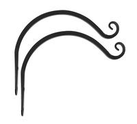 NAMOARLY 2 Pièces Crochet Mural en Fer Noir pour Pot de Fleurs Suspendu, Support Robuste et Résistant la Rouille, pour Décoration Intérieure et Extérieure de Jardin