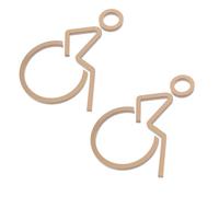 NAMOARLY 2 Pièces Panneau D'entrée des Toilettes Handicapées en Acrylique Doré Autocollant Adhésif Haute Visibilité pour Salle de Bain Intérieure et Extérieure