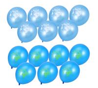 NAMOARLY 20 Pièces Ballons Imprimés Carte Monde Décoration Ballons Classe Fête Rentrée Scolaire Bleu et Bleu Foncé