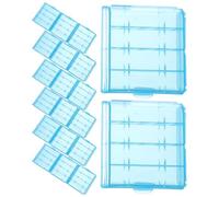 NAMOARLY 20 Pièces Boîte de Rangement Bleue pour Piles AAA et AA en Plastique avec Design Gain de Place, Compatibilité Polyvalente Maison Voyages
