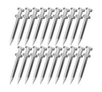 NAMOARLY 20 Pièces Sabots D'aérateur de Pelouse 5, 8cm en Métal, Argenté | Piquets Robustes, Usage Jardin et Gazon, pour Entretien Toute Saison, Lot