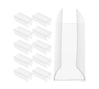 NAMOARLY 20 Porte-étiquettes de Prix en Bois 60x25 Mm Transparents pour Supermarché, Porte-panneau Résistant à L’usure, Supports D’affichage Stables pour Étiquettes, Accessoires Bureau