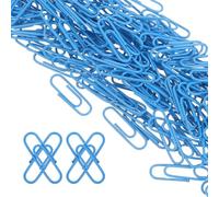 NAMOARLY 200 Clips Trombones Bleus en Métal pour Bureau, Organiseurs de Papier Polyvalents Fonction Marque-page, pour Espace de Travail et Mariage