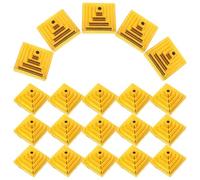 NAMOARLY 20pcs Petit Porte-drapeau en Plastique Doré pour Bureau Base Carrée, Facile à Transporter Ranger, Maison Salle de Conférence