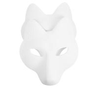 NAMOARLY 2pcs Masques Vierges à Décorer D'animal pour Adultes, Masque de Renard en Matière Synthétique Blanche, Sûr et Doux, pour Halloween et Déguisement