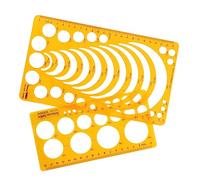 NAMOARLY 2Pièces Règle de Mesure Plastique de Outils de Dessin Géométrique avec Gabarit pour Peinture et Design Règle de Modèle pour Papeterie et Bricolage