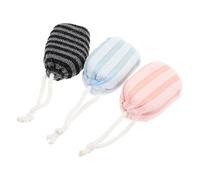 NAMOARLY 3 Pièces Éponge de Bain Japonaise Maillage Haute Densité pour Sauna en Polyester, Résistante à L'eau, pour Éliminer Peaux Mortes Chez Femmes à Peau Mature